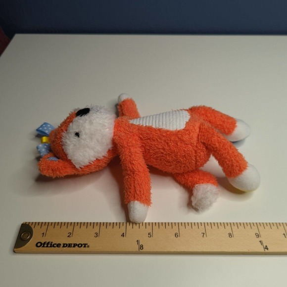 Make Believe Ideas Fox Plush Orange Stuffed Animal Baby Toy Crinkle Foot Tags - Picture 5 of 5